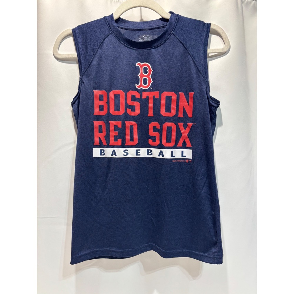 Team Athletics Boston Red Sox Baseball Tank Top Kids Size M 10/12 Navy Blue MLB